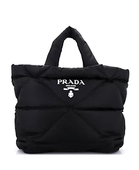 Pre-Owned Prada Medium Padded Logo Tote Bag Quilted Re-Nylon
