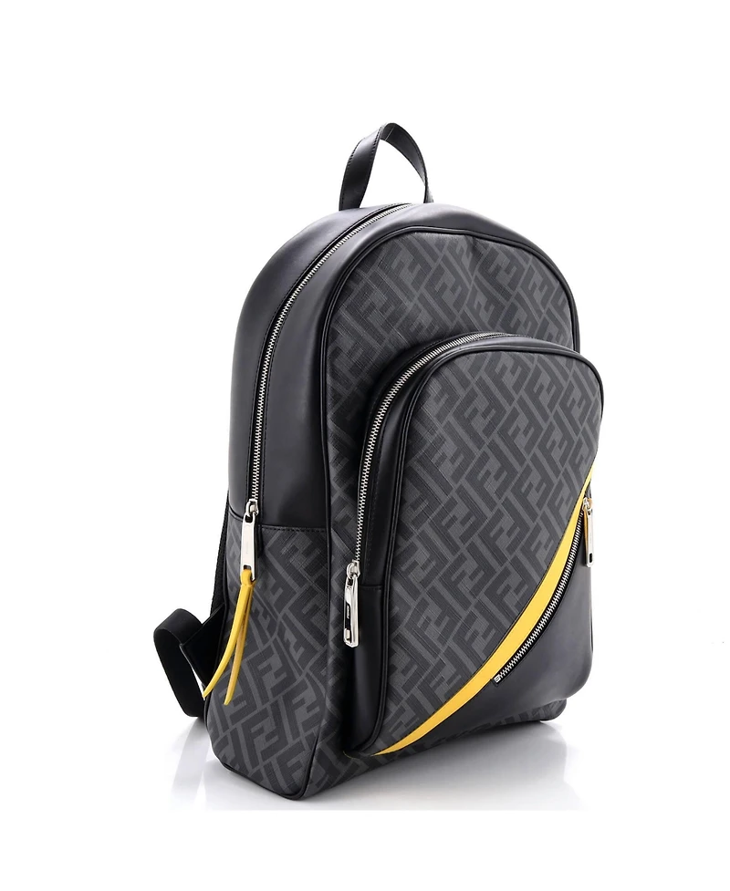 Pre-Owned Fendi Large Front Pocket Backpack Zucca Coated Canvas and Leather