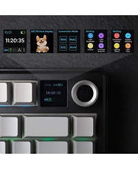 Aula F75 Max Wireless Mechanical Keyboard with Tft Smart Screen, Tri-Mode Connectivity, Hot Swappable, Rgb Backlit, Volume Knob, 75% Gasket Mount