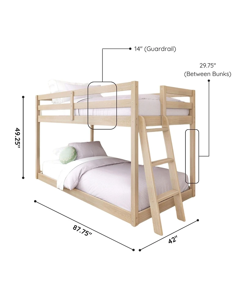 Grain & Grove Bear Plywood Twin/Twin Low Bunk