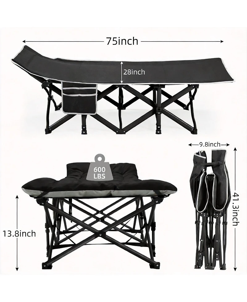 Aofar 28" Portable Folding Camping Bed Heavy Duty Thick Mattress
