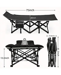 Aofar 28" Portable Folding Camping Bed Heavy Duty Thick Mattress