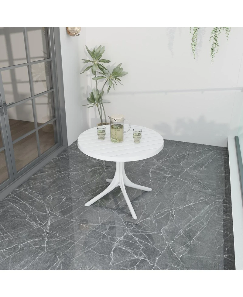 Streamdale Furniture Summer 36-Inch Modern Round Indoor/Outdoor Plastic Dining Table