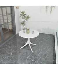 Streamdale Furniture Summer 36-Inch Modern Round Indoor/Outdoor Plastic Dining Table