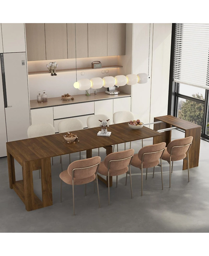 Streamdale Furniture Extendable Foldable Multifunctional Wood Dining Table
