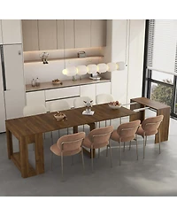 Streamdale Furniture Extendable Foldable Multifunctional Wood Dining Table