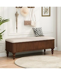 Streamdale Furniture 50.8-inch Multi-Functional Linen Storage Ottoman Bench