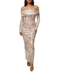 Jluxlabel Women's High-Waisted Floral Villa Nights Sequin Skirt