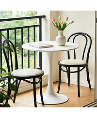 Streamdale Furniture 31.5" Modern Round Mdf Dining Table with Matte Iron Base