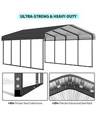 Streamdale Furniture 12x20 Feet Heavy-Duty Galvanized Steel Metal Carport Garage Shelter