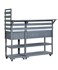 Streamdale Furniture 62.3'' Solid Wood Patio Kitchen Island And Grill Prep Table
