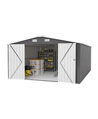 Streamdale Furniture 10x14 Feet Metal Outdoor Storage Shed With 3 Lockable Doors