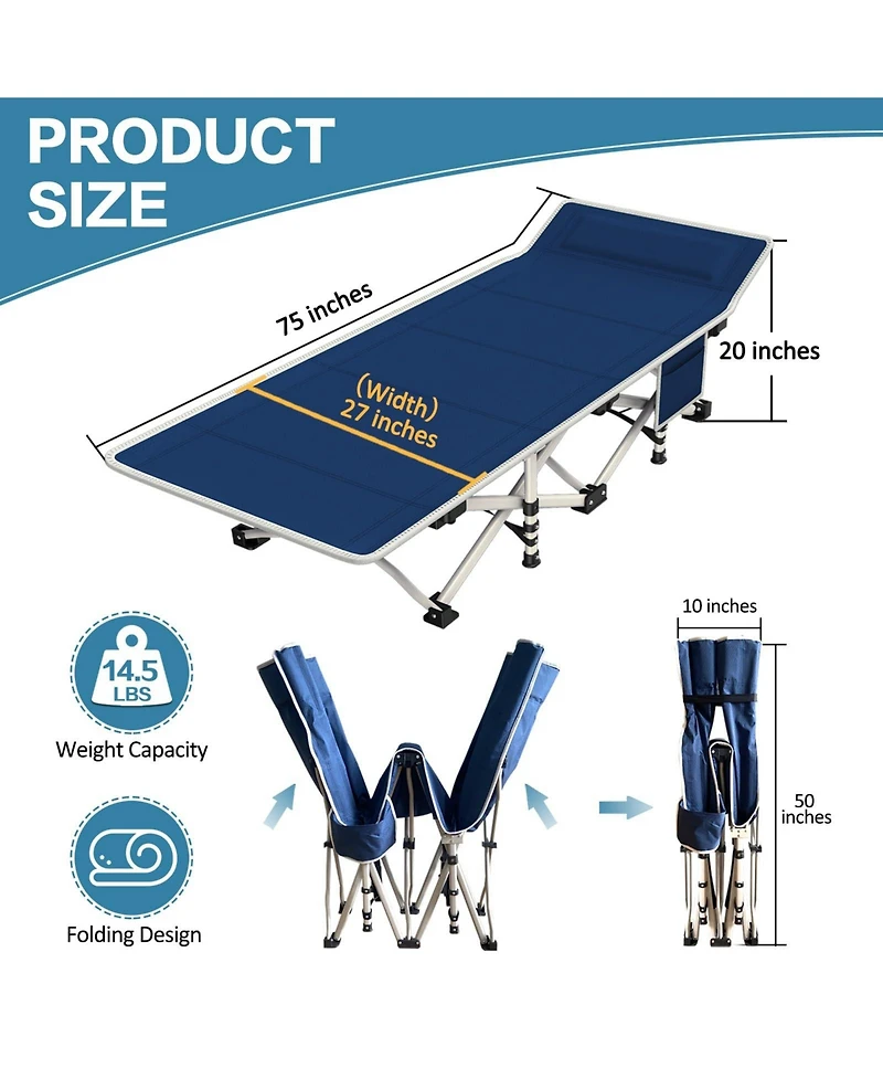 Aofar 2 Pack Camping Bed Folding Mattress Portable Sleeping Cot