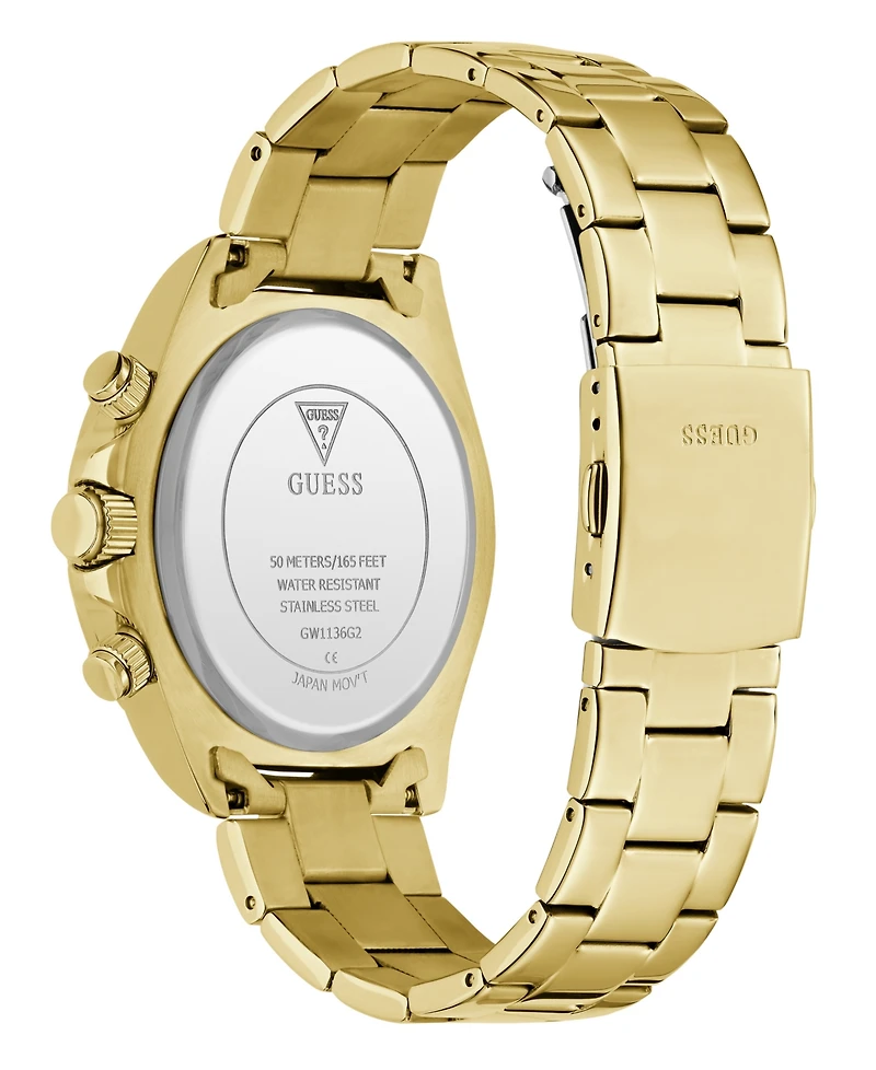 Guess Men's Quartz Gold-Tone Stainless Steel Watch 44mm