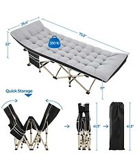 Aofar Folding Camping Cot Portable Outdoor Bed Mat Carry Bag