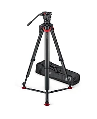 Sachtler aktiv10T 100mm Fluid Head with flowtech 100 Carbon Fiber Tripod and Ground Spreader