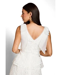 Coast Women's Lace Bow V-Neck Top