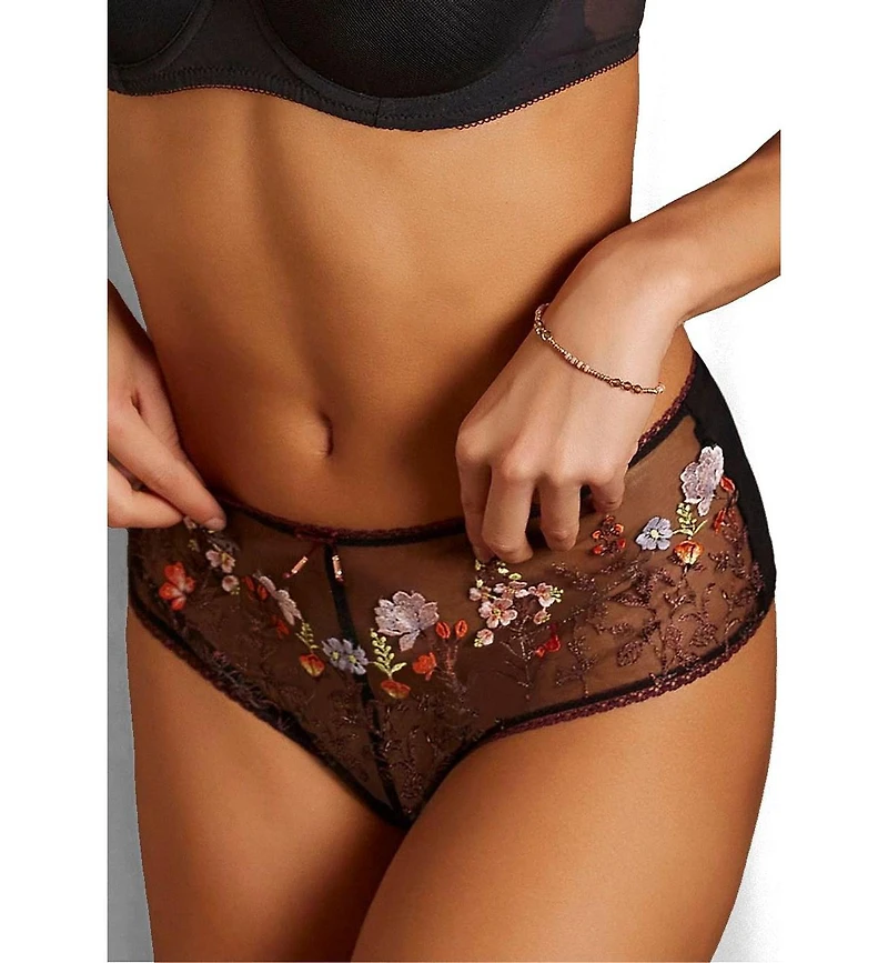 Lascana Women's Sheer Embroidered Cheeky Panty