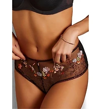 Lascana Women's Sheer Embroidered Cheeky Panty