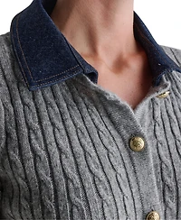 Bcbg Women's Short-Sleeve Cable-Knit Cardigan
