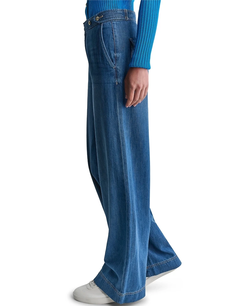 Bcbg Women's Wide-Leg Tab Loose-Fit Jeans