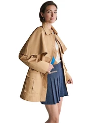 Bcbg Women's Collared Cinched Waist Short Trench Coat