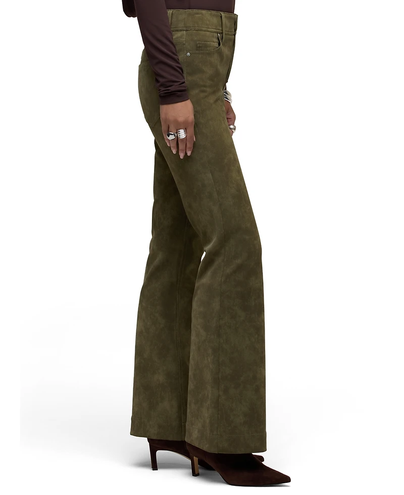Hudson Jeans Women's Dani Mid-Rise Faux Suede Flare Pants