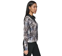 Dkny Women's Collared Button-Up Long-Sleeve Shirt