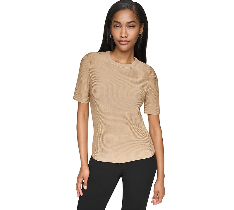 Dkny Women's Short-Sleeve Crewneck Sweater