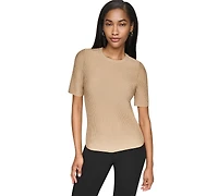 Dkny Women's Short-Sleeve Crewneck Sweater