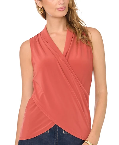 Vince Camuto Women's Crossover Wrap-Front Sleeveless Top