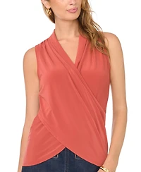 Vince Camuto Women's Crossover Wrap-Front Sleeveless Top