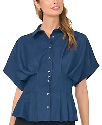 Vince Camuto Women's Button-Down Short-Sleeve Top