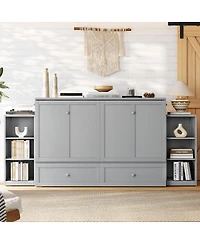 Streamdale Furniture Murphy Bed With Storage Drawers and Shelves