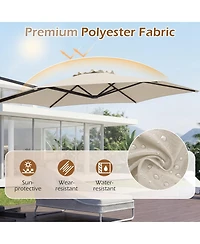 Costway 10 Feet Patio Cantilever Umbrella with 360degree(s) Rotation, Air Vent, Cross Base Included