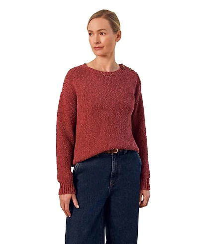 Celtic & Co. Women's Slub Knit Button Detail Sweater