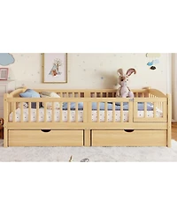 Streamdale Furniture Twin Xl Platform Bed With Storage and Cute Headboard