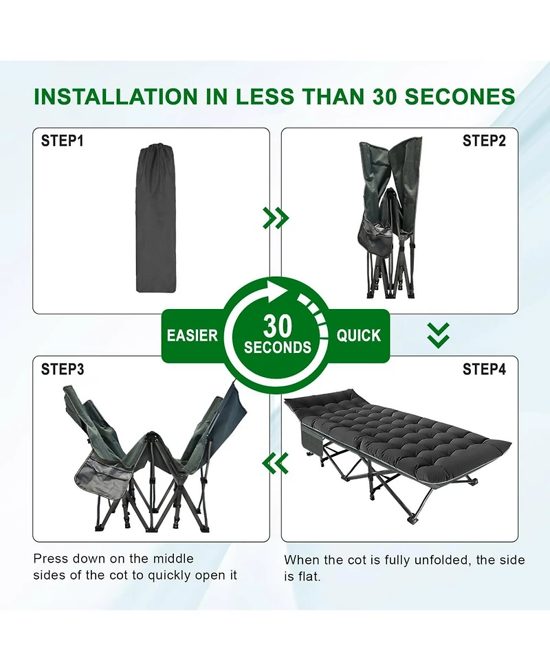 Aofar 28'' Camping Rollaway Bed Adult Portable Folding Sleeping Bag