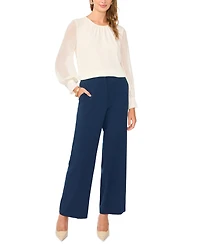 Vince Camuto Women's Gathered Crewneck Long-Sleeve Blouse