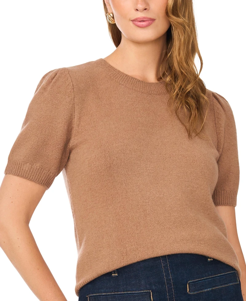 Vince Camuto Women's Short-Sleeve Crewneck Sweater