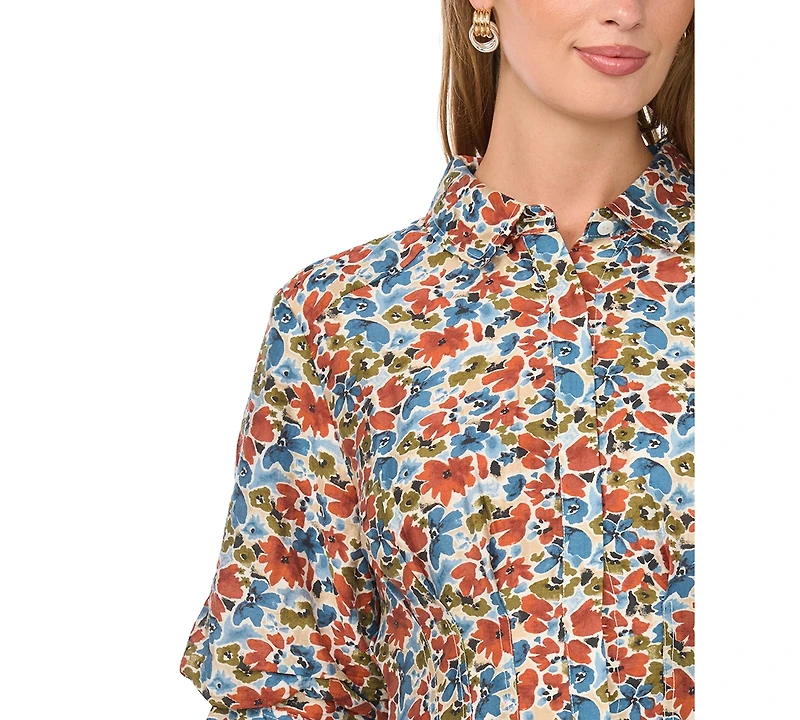 Vince Camuto Women's Button-Front Collared Shirt Dress