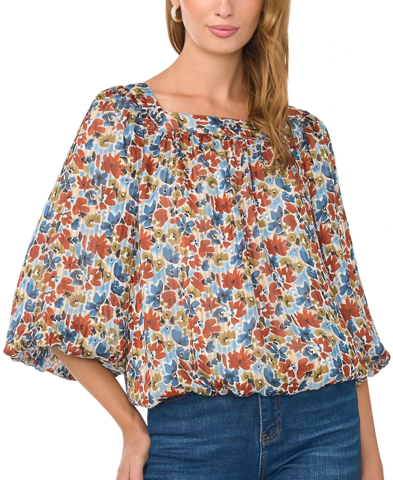 Vince Camuto Women's Square Neck Bubble Blouse