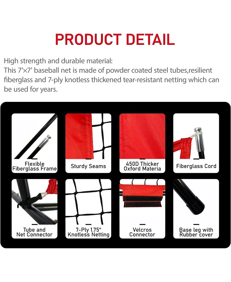 Aoligeijs 7x7 Ft Baseball Field Training Equipment