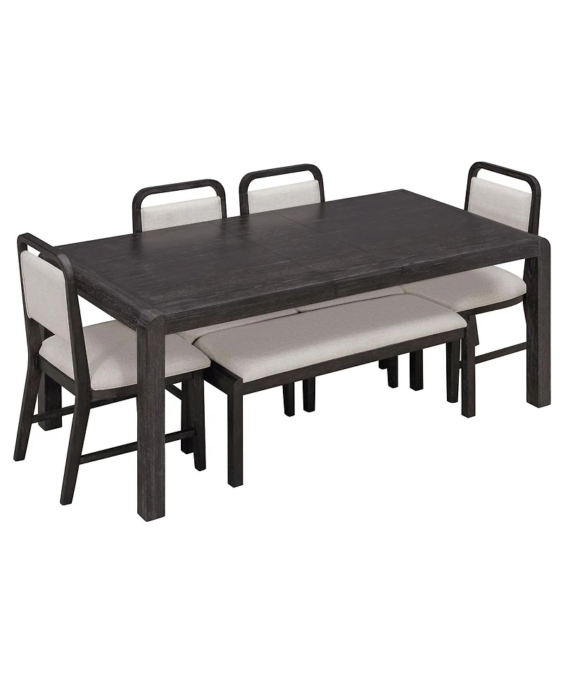 Streamdale Furniture Vintage Extendable Dining Set with 4 Chairs and Bench