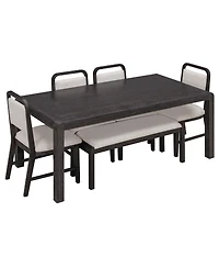 Streamdale Furniture Vintage Extendable Dining Set with 4 Chairs and Bench