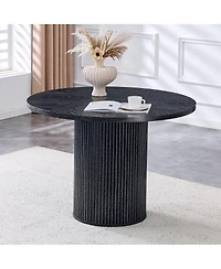 Streamdale Furniture 42'' Modern Spliced Circular Dining Table with Wood Fan-Shaped Design