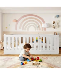 Streamdale Furniture Wood Montessori Floor Bed with Door