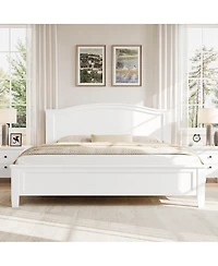 Streamdale Furniture King Size Platform Bed with Headboard with Wooden Slat Support Legs