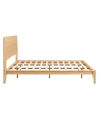 Streamdale Furniture Mid-Century Modern 12'' Bamboo King Platform Bed with Wood Slat Support