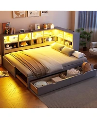 Streamdale Furniture Twin Xl to King Daybed Title Storage, Led, Usb